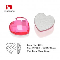 DZ-1035 flat back heart crystal fancy stones for jewelry making